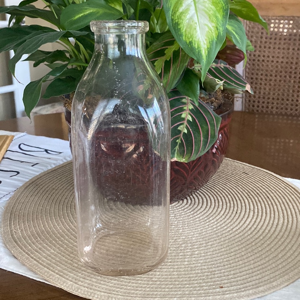 Old milk glass milk bottle